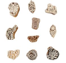 Set of 10 Piece New Mix Wooden Printing Block