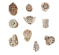 Set of 10 Piece New Mix Wooden Printing Block