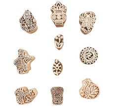Set of 10 Piece New Mix Wooden Printing Block