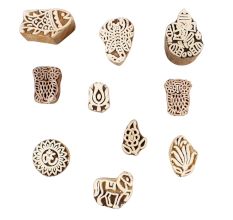 Set of 10 Piece New Mix Wooden Printing Block
