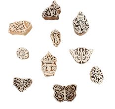 Set of 10 Piece New Mix Wooden Printing Block