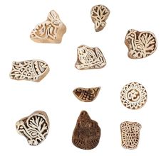 Set of 10 Piece New Mix Wooden Printing Block