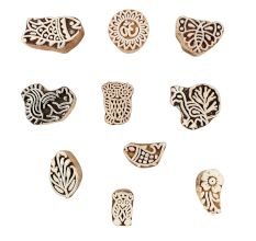Set of 10 Piece New Mix Wooden Printing Block