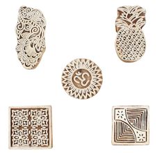 Set of 5 Piece New Wooden Printing Block