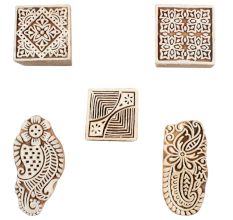 Set of 5 Piece New Wooden Printing Block