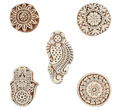 Set of 5 Piece New Wooden Printing Block