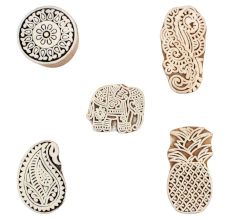Set of 5 Piece New Wooden Printing Block