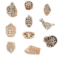 Set of 10 Piece New Wooden Printing Block