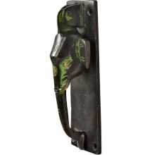 Black Brass Elephant With Trunk Door Knocker With Patina