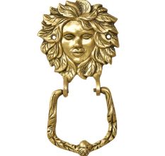 Golden Brass Large Victorian lady Face Brass Door Knocker