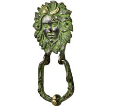 Brass Large Victorian lady Face Brass Door Knocker With Patina