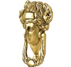 Handcrafted Brass Woman's Head Door Knocker