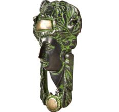 Handcrafted Brass Woman's Head Door Knocker With Patina
