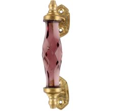 Purple Cut Glass Golden Thin Small Door Handle