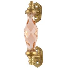 Pink Cut Glass Golden Small Door Handle