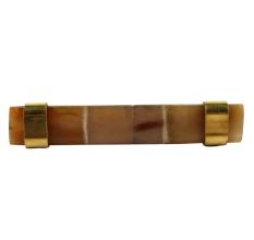 Brown Horn And Brass Door Handles