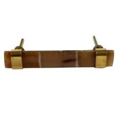 Brown Horn And Brass Door Handles