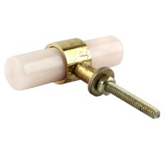 Milky White Resin And Brass Tube Cabinet Knob