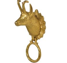 Ornate Brass Billy Goat Head Door Knocker