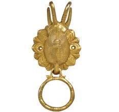 Ornate Brass Billy Goat Head Door Knocker