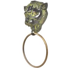 Black Brass Lion Head Towel Ring Bathroom Hardware