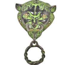 Black Green  Patina Rich Brass Lion Head Towel Ring Bathroom Hardware