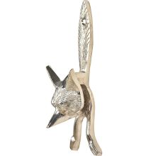 Silver Brass Fox Animal Door Knocker