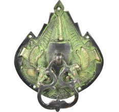 Ornate Green Patina Parrot Bird Door Knocker