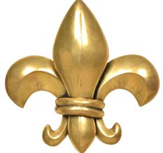 Vintage Brass French Flower Basket Door Knocker