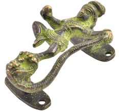 Kaalia Mardan Krishna Bronze Door Handle With Green Patina