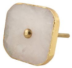 Pink Rose Square Quartz Stone Cabinet Knob Online