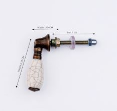 Cream Crackle Drop Ceramic Cabinet Knobs