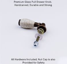 Cream Crackle Drop Ceramic Cabinet Knobs