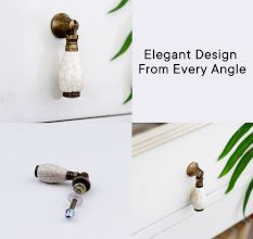 Cream Crackle Drop Ceramic Cabinet Knobs