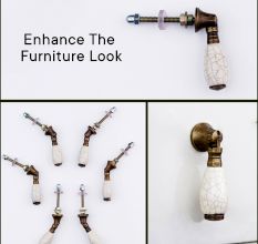 Cream Crackle Drop Ceramic Cabinet Knobs