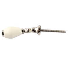 Solid Cream Drop Ceramic Dresser Knobs