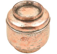 Handmade Broad Copper Canister  With Lid
