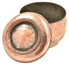 Handmade Broad Copper Canister  With Lid
