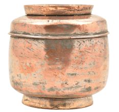 Handmade Broad Copper Canister  With Lid