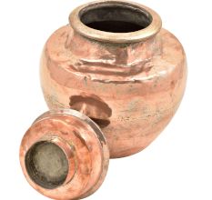 Old  Indian Copper Holy Water Pot With Lid