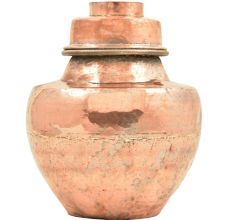 Old  Indian Copper Holy Water Pot With Lid