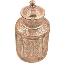 Pure Copper Persian Style Storage Box With Metal Lid Finial