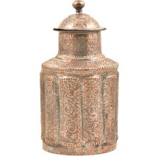 Pure Copper Persian Style Storage Box With Metal Lid Finial