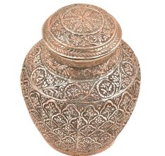 Copper Repousse Hand Made Lidded Jar Or Pot