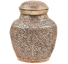 Copper Repousse Hand Made Lidded Jar Or Pot