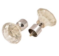 Cut Crystal Curtain Rod Finials Glass For Curtain Rods In Pair