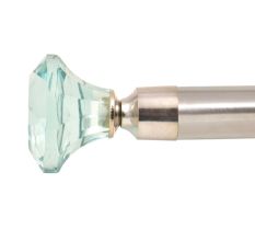 Blue Cut Crystal Curtain Rod Finials Glass For Curtain Rod In Pair
