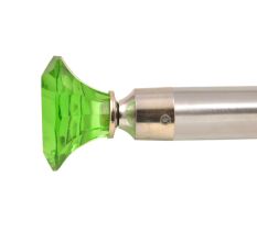 Green Diamond Cut Crystal Curtain Rod Finials In Pair