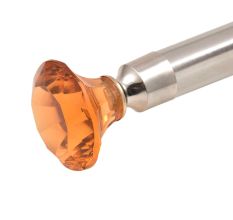 OrangeÂ Diamond Cut Crystal Curtain Rod Finials In Pair