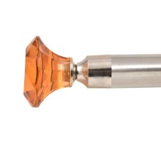OrangeÂ Diamond Cut Crystal Curtain Rod Finials In Pair